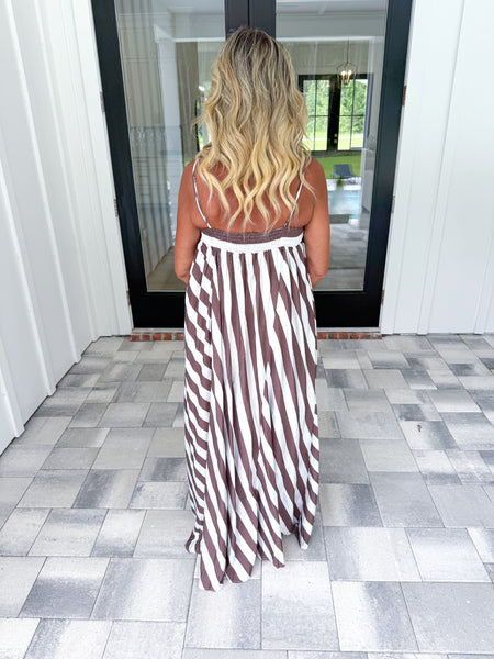 Brown Striped Maxi