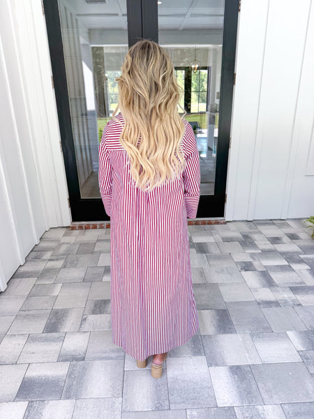 Garnet Striped Midi
