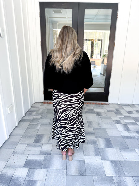Zebra Maxi Skirt