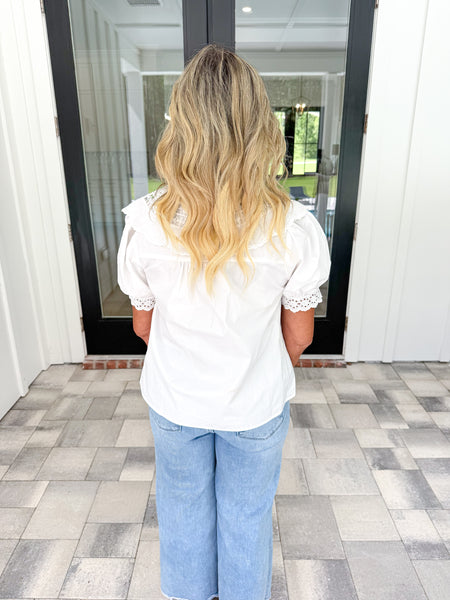 White Eyelet Top