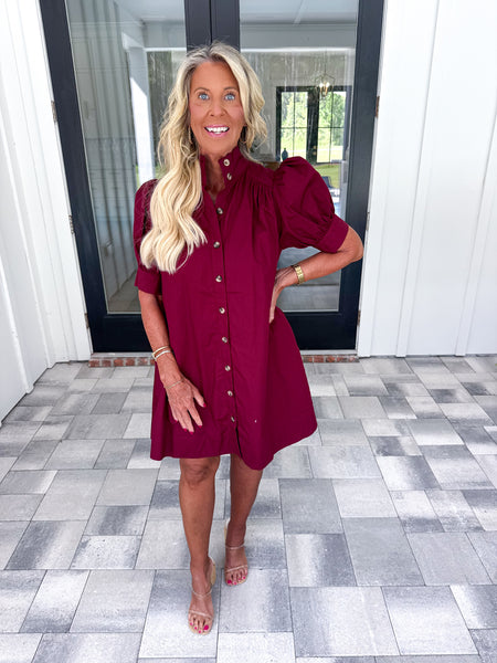 Garnet Puff Sleeve Dress
