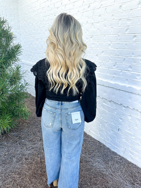 Black French Silhouette Blouse