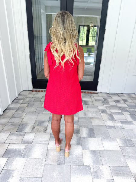Red Eyelet Dress