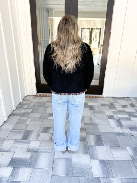 Leopard Trim Cardigan