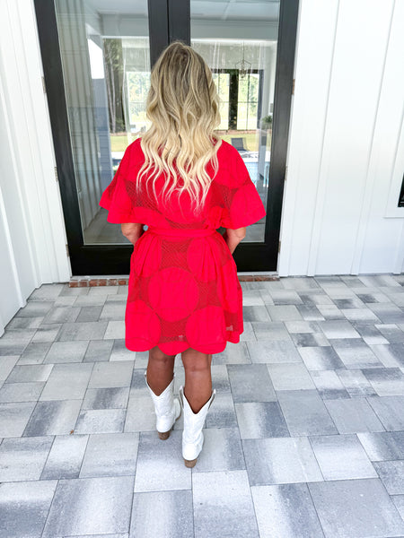 Red Scallop Dress