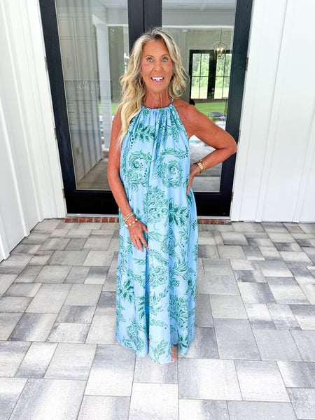 Blue Floral Maxi