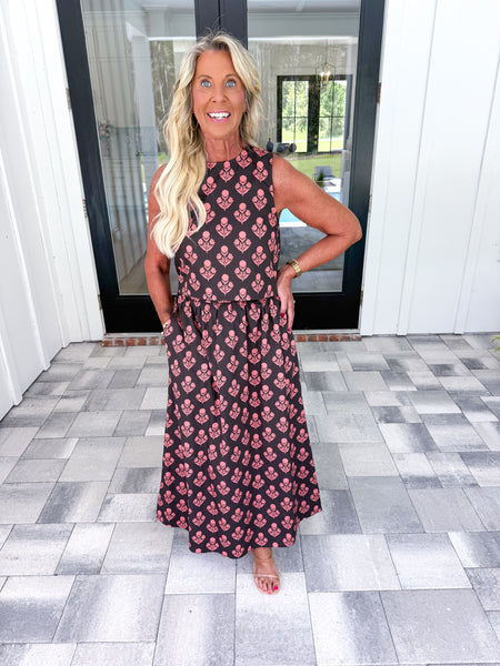 Brown Floral Print Set
