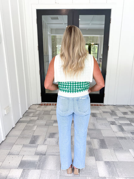 Green Plaid Top