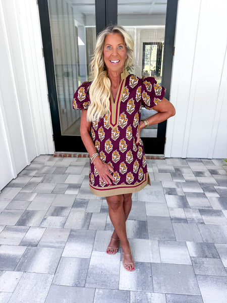 Floral Border Print Dress