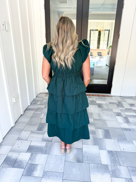 Green Tiered Midi