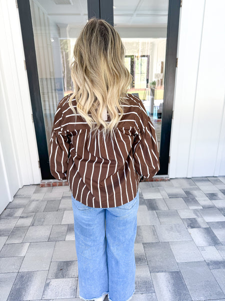 Brown Striped Top