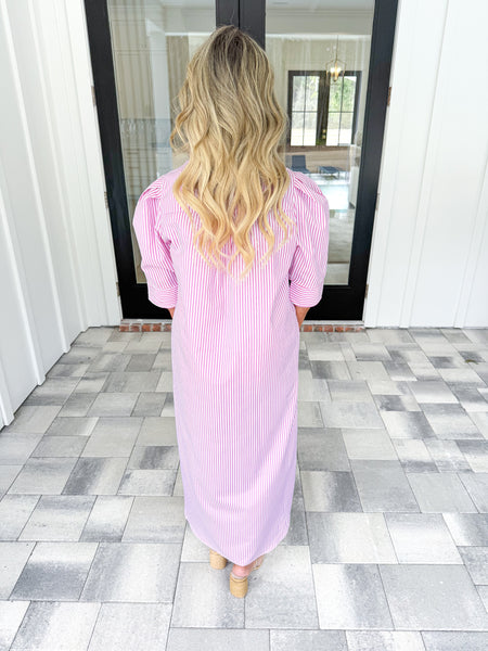 Pink Stripe Midi