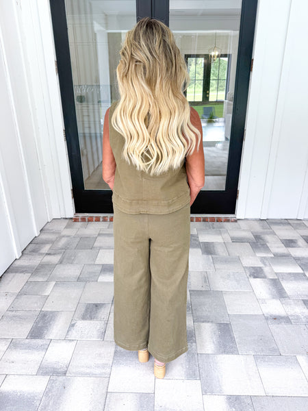 Olive Denim Set