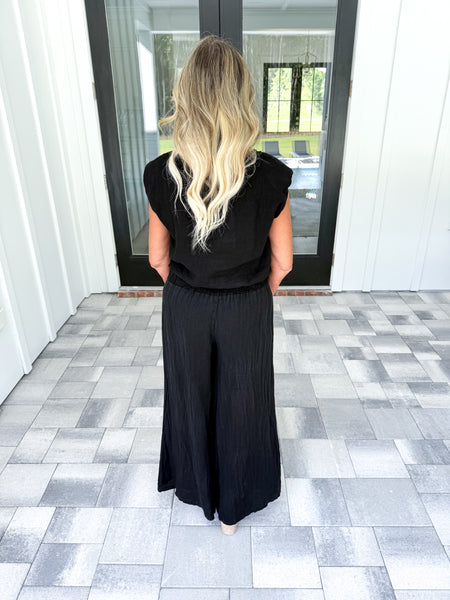 Black Linen Top