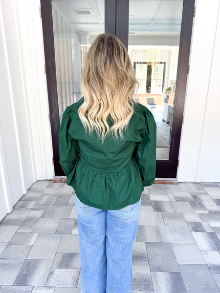 Green Peplum Top
