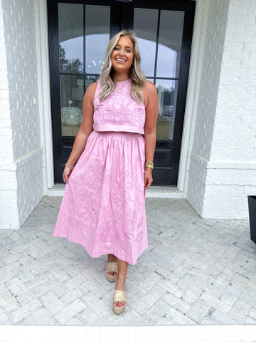 Embroidered Midi Set
