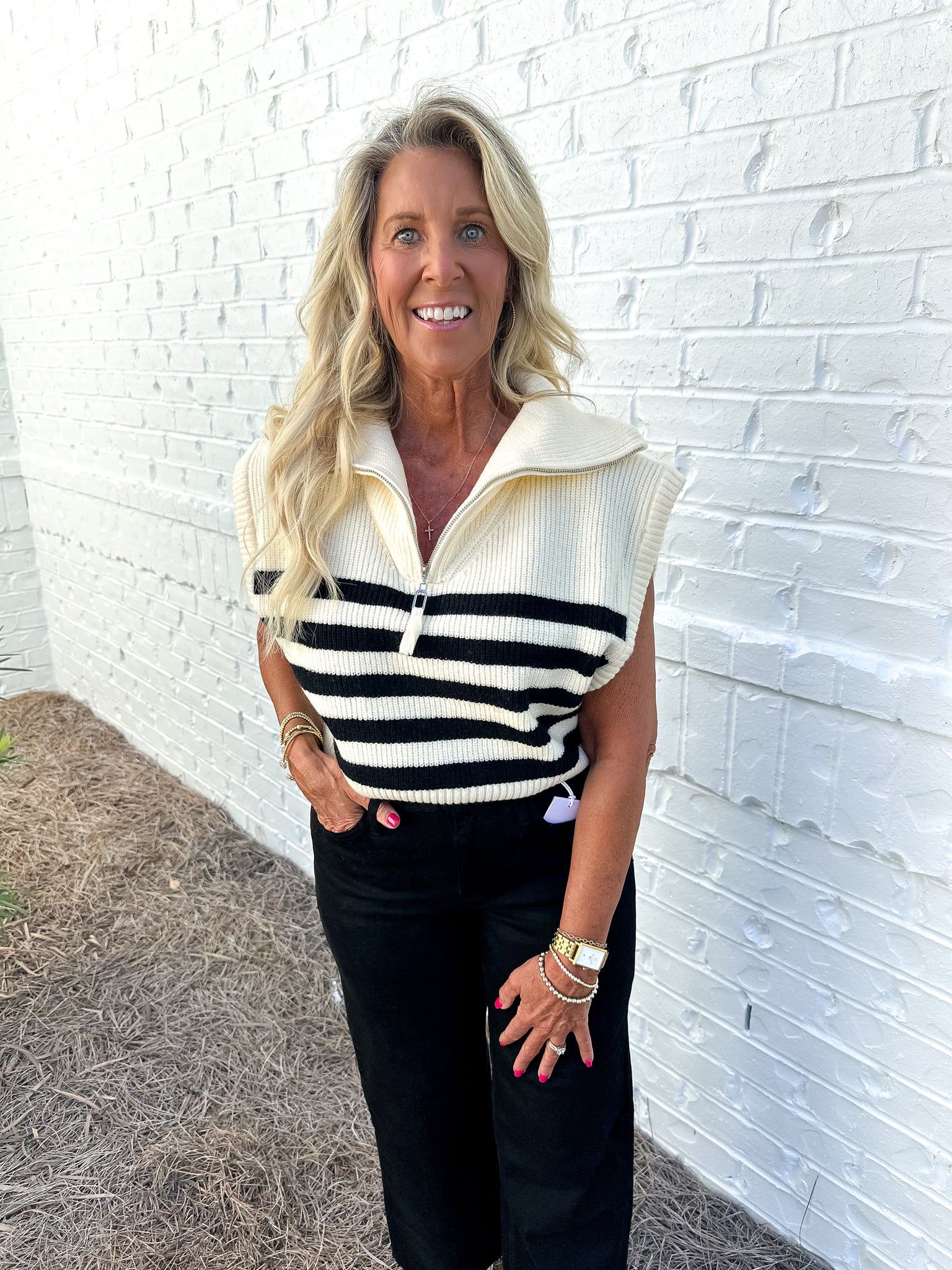 Ivory Striped Sweater
