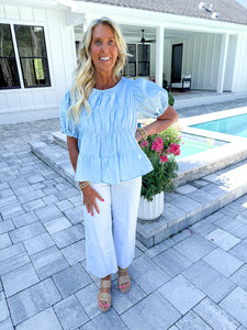 Blue Tiered Top