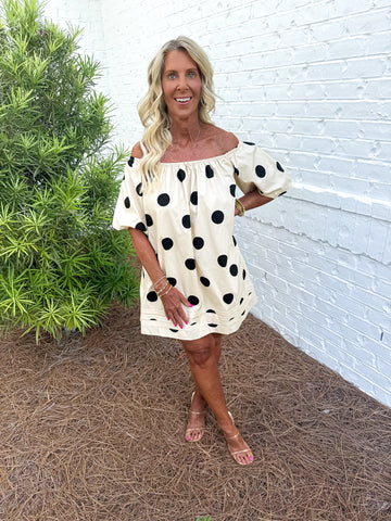 Polkadot Off Shoulder Dress