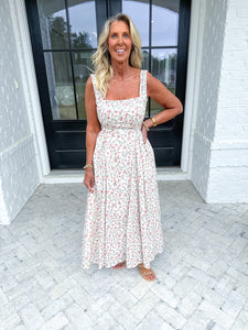 Ruched Floral Midi