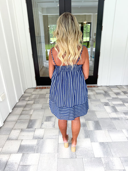 Navy Striped Dress