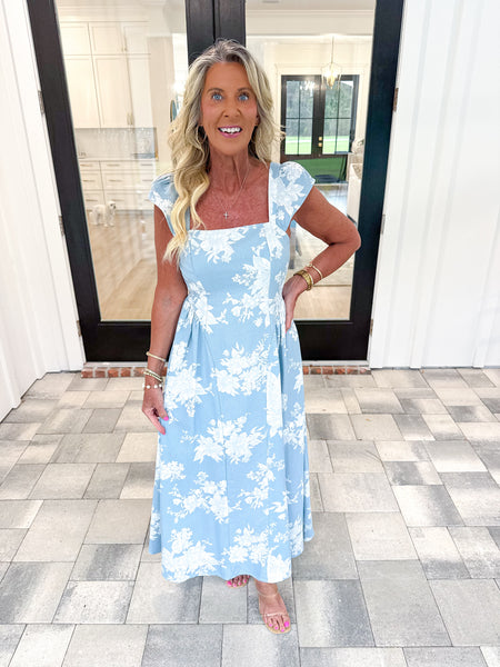 Blue Floral Midi
