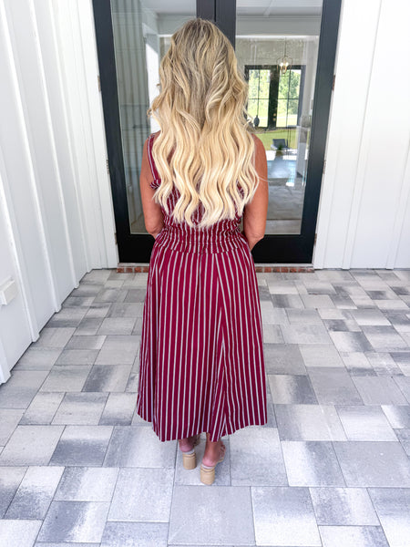 Garnet Striped Midi