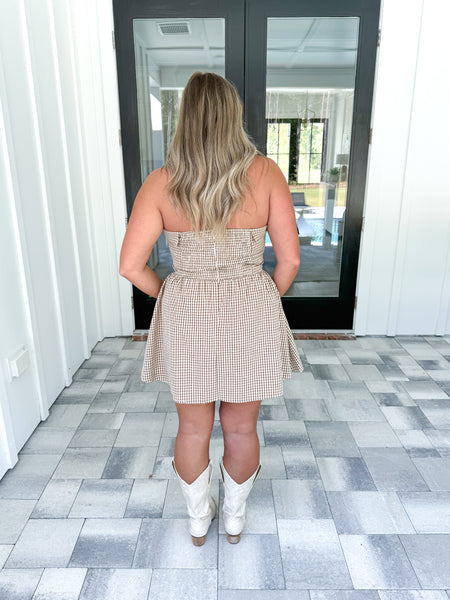 Plaid Halter Dress