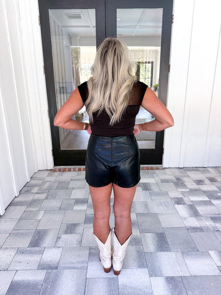 Black Sheer Yoke Top