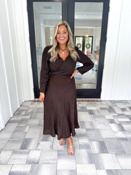 Chocolate Linen Skirt