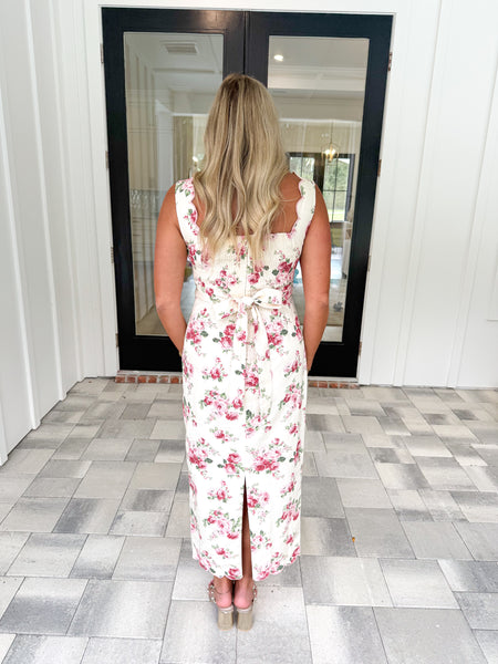 Floral Scalloped Midi