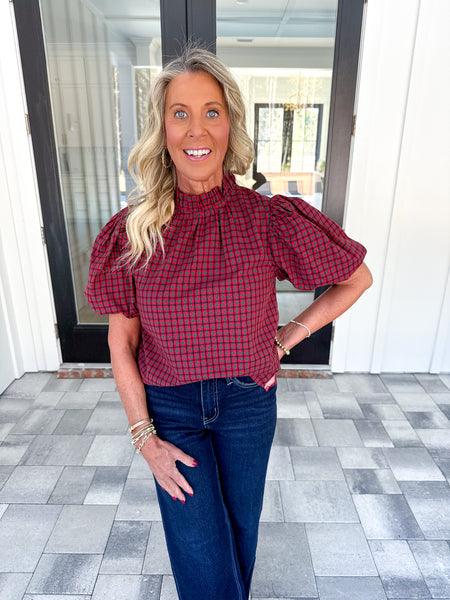 Red Plaid Top