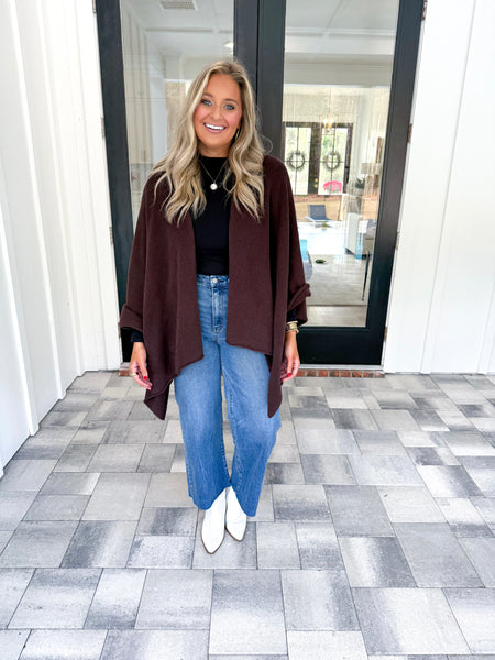 Brown Dolman Cardigan