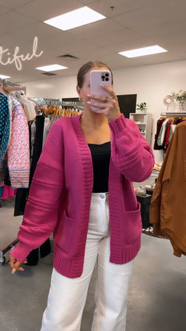 Pink Chunky Cardigan