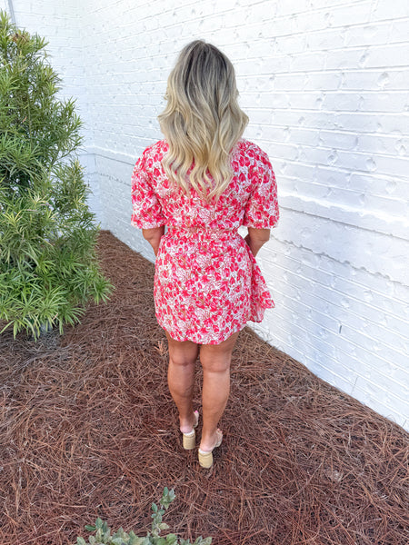 Ruched Puff Sleeve Dress