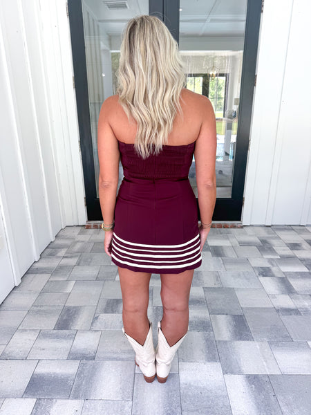 Garnet Strapless Dress