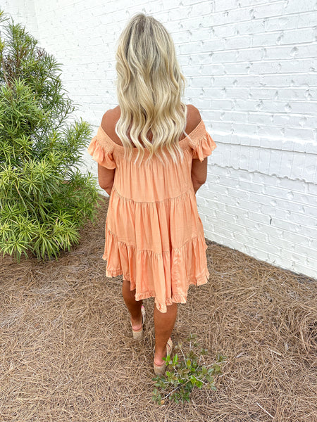 Apricot Tiered Dress