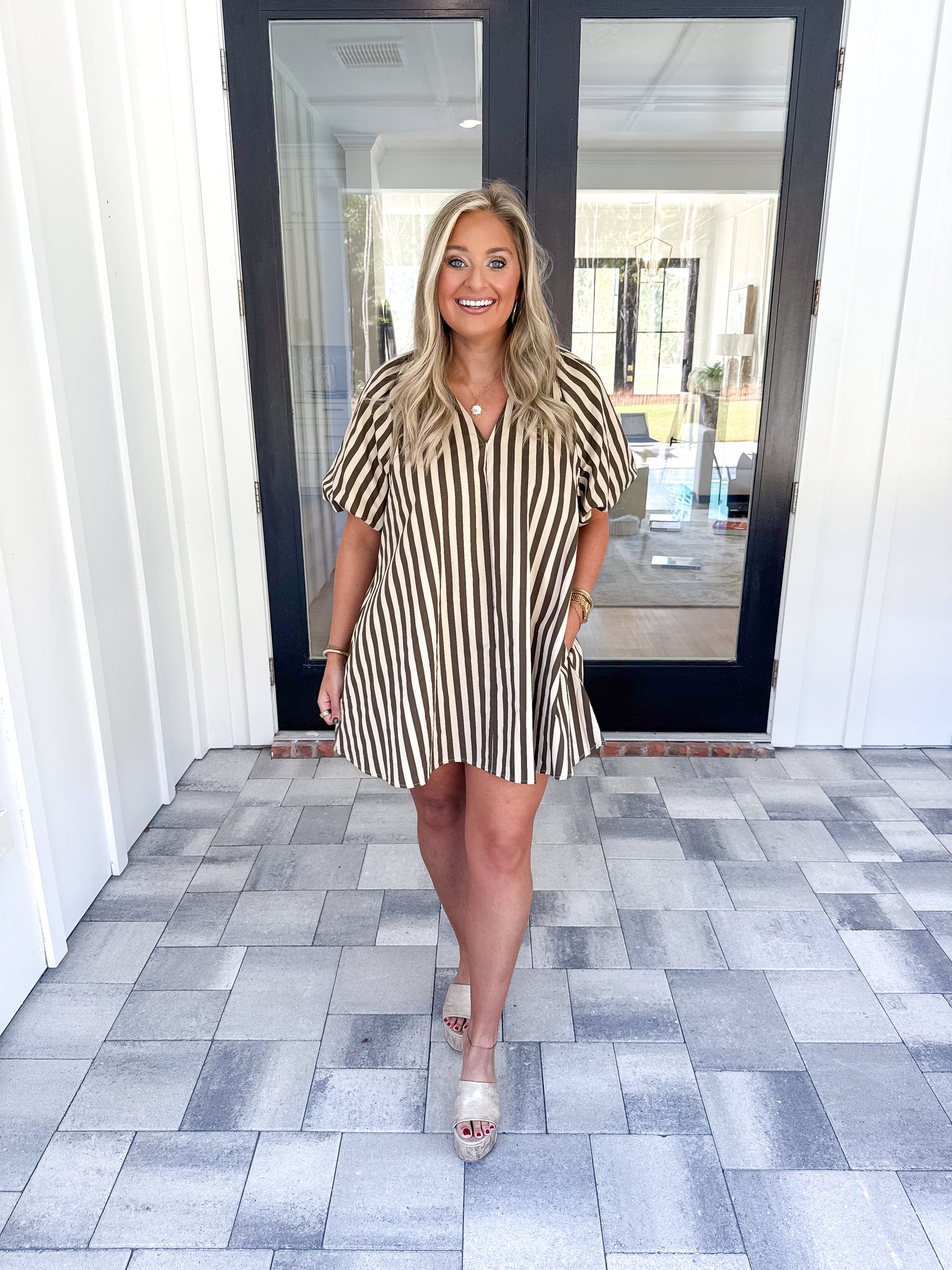 Brown Striped Dress