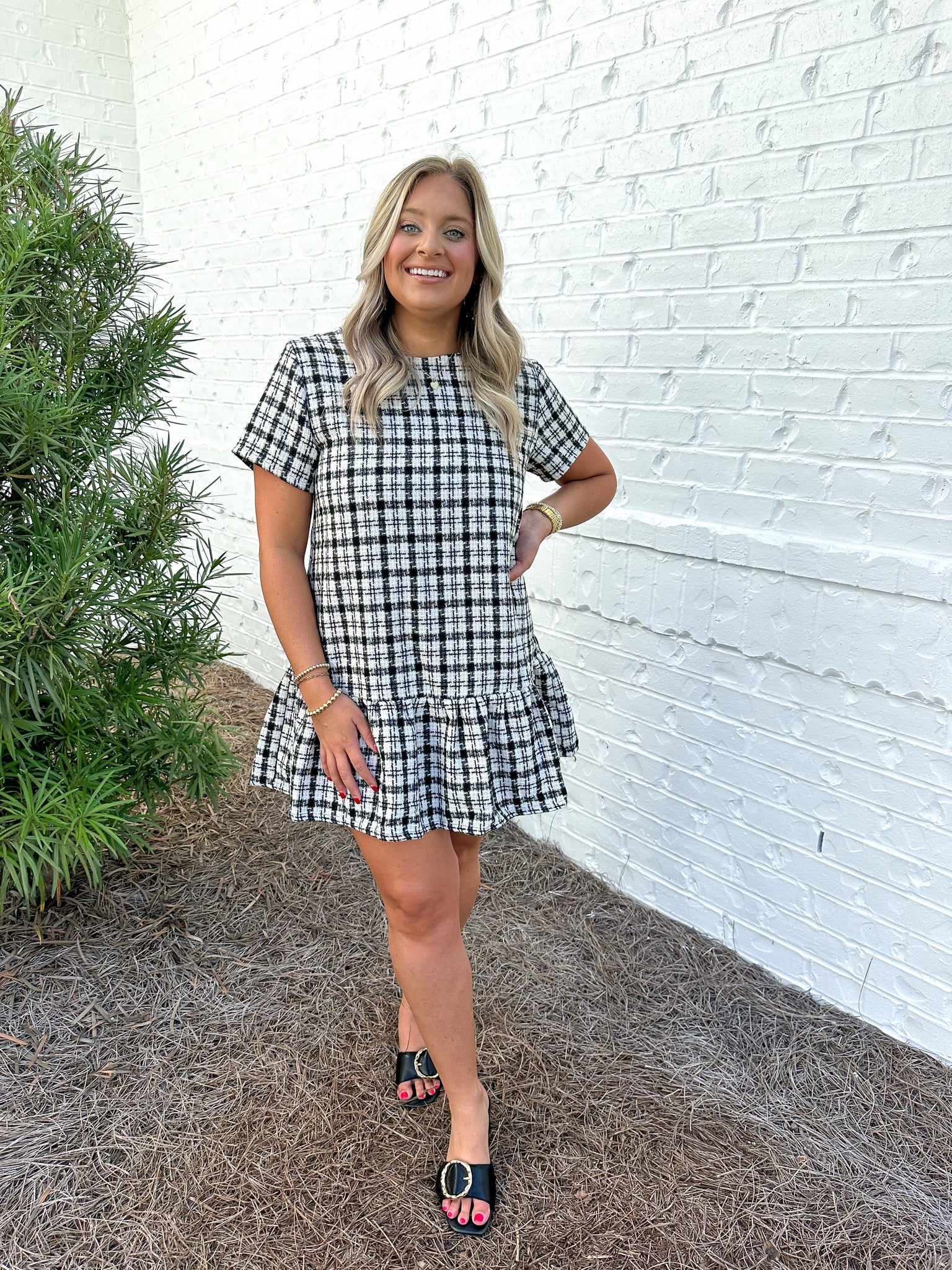 Plaid Tweed Dress