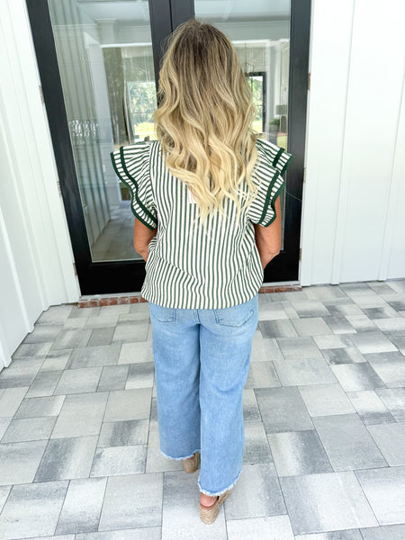 Green Striped Top