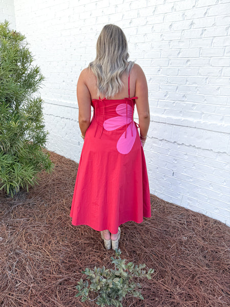 Red Flower Midi