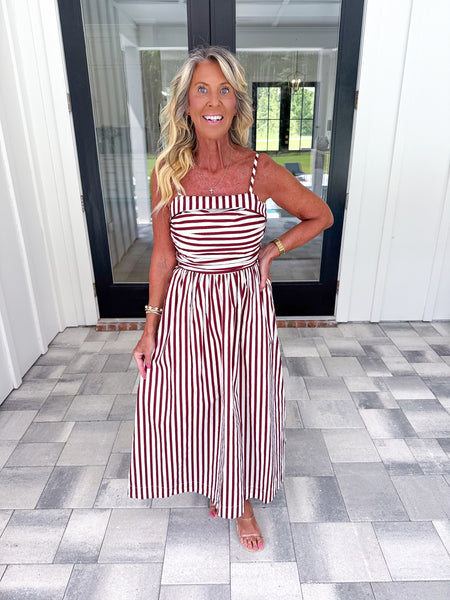 Garnet Striped Midi