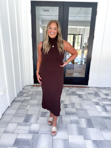 Mock Neck Knit Midi