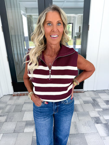 Garnet Striped Knit