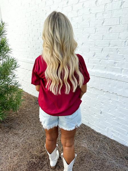 Garnet Tie Front Blouse