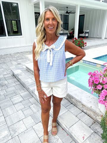 Blue Plaid Top