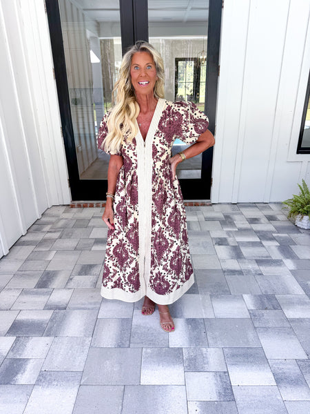 Patterned Zipper Midi