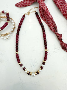 Garnet Pearl Necklace