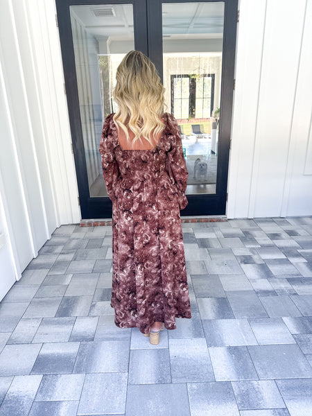 Brown Floral Midi
