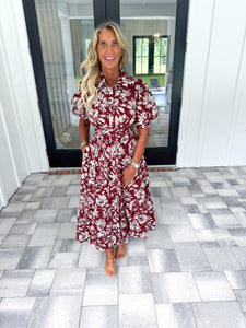 Wine Floral Maxi